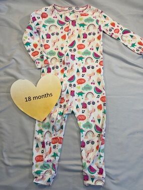 Carter's - Simple Joys - White and Red Footies One Piece with Whimsical Design